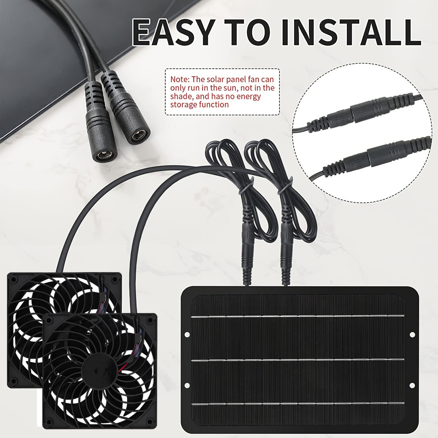 10W 12V Solar Panel Dual Exhaust Fan for Ventilation