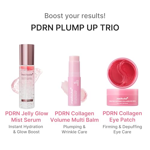 medicube PDRN Pink Collagen Volume Multi Balm Stick - Face & Body Balm | Volufiline, PDRN, NAD, Collagen - Under-Eyes, Neck, Forehead, Smile Lines, Lips, Plumping & Radiance for Line Care, K-Beauty