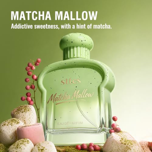 Perfume Matcha Mallow Eau de Parfum, Long Lasting Women's Perfume with Sweet Matcha Marshmallow Pink Pepper Vanilla & Musk Scent, Gourmand Fragrance Gift for Women, 100ml / 3.4 Fl Oz