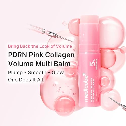 medicube PDRN Pink Collagen Volume Multi Balm Stick - Face & Body Balm | Volufiline, PDRN, NAD, Collagen - Under-Eyes, Neck, Forehead, Smile Lines, Lips, Plumping & Radiance for Line Care, K-Beauty