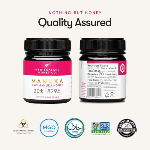 Raw Manuka Honey UMF 20+ MGO 829+, UMF Certified, 3rd Party Tested, 8.8oz
