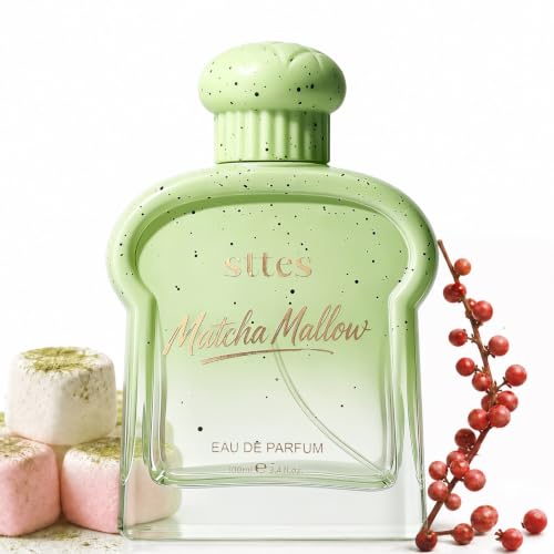 Perfume Matcha Mallow Eau de Parfum, Long Lasting Women's Perfume with Sweet Matcha Marshmallow Pink Pepper Vanilla & Musk Scent, Gourmand Fragrance Gift for Women, 100ml / 3.4 Fl Oz