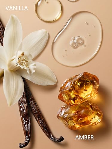 PUREU Amber Vanilla Pheromone Perfume Oil for Women, Long Lasting Extrait de Parfum Roll On with Clip-on Keychain, Alcohol Free Portable Travel Size Fragrance for Date Night & On-the-Go, 0.34 Fl OZ