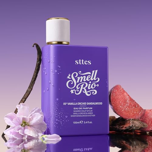 Smell Rio Perfume 05# (Vanilla Orchid Sandalwood) - Eau De Parfum, 100ml/3.4 fl.oz, Purple, Sugared Violet & Plum, Amber & Vetiver Notes