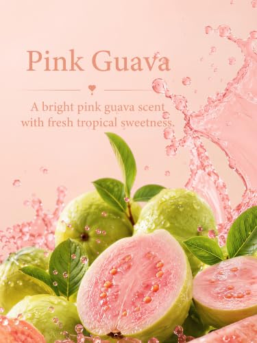 PUREAMOR Pink Guava Perfume Oil for Women, Pheromone Infused Roll-On Fragrance, 30% Extrait de Parfum, Long Lasting Tropical Guava Scent, Travel Size Keychain, 0.2oz / 6ml