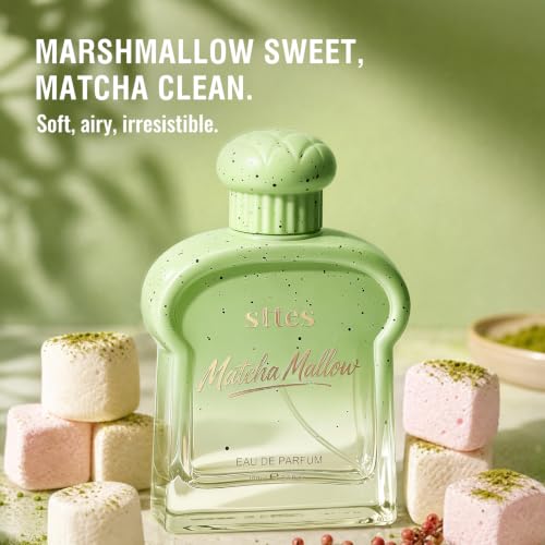 Perfume Matcha Mallow Eau de Parfum, Long Lasting Women's Perfume with Sweet Matcha Marshmallow Pink Pepper Vanilla & Musk Scent, Gourmand Fragrance Gift for Women, 100ml / 3.4 Fl Oz