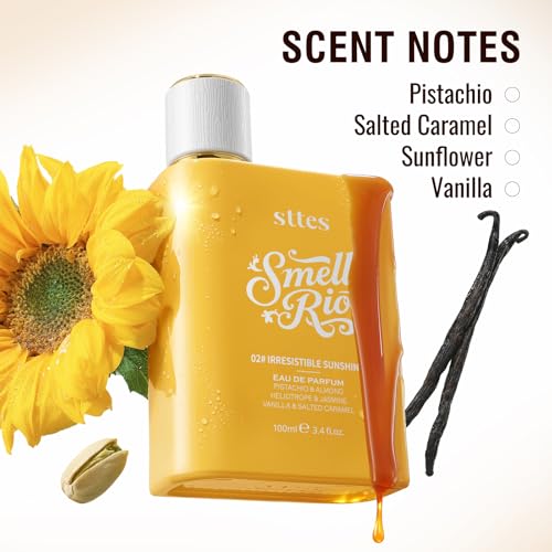 Perfume 02# Irresistible Sunshine for Women - Pistachio, Vanilla & Salted Caramel Eau de Perfume 100ml (3.4fl oz) Sweet Gourmand Caramel Vanilla Fragrance (Evolution of 602)