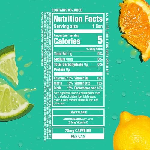 Sparkling Ice Caffeine Citrus Twist Sparkling Water with Caffeine, Zero Sugar, with Antioxidants and Vitamins,16 fl oz Cans (Pack Of 12)