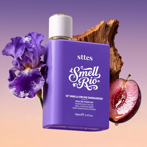 Smell Rio Perfume 05# (Vanilla Orchid Sandalwood) - Eau De Parfum, 100ml/3.4 fl.oz, Purple, Sugared Violet & Plum, Amber & Vetiver Notes