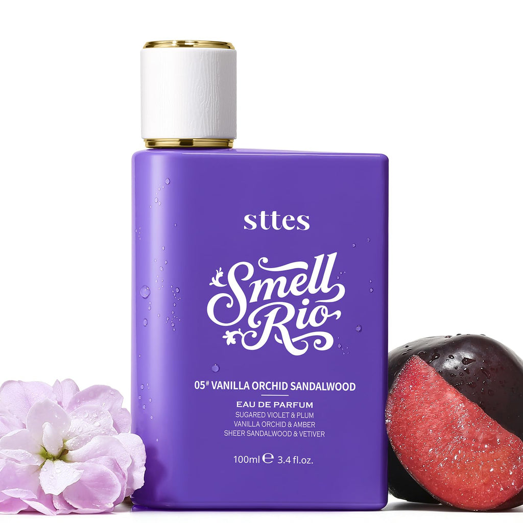 Smell Rio Perfume 05# (Vanilla Orchid Sandalwood) - Eau De Parfum, 100ml/3.4 fl.oz, Purple, Sugared Violet & Plum, Amber & Vetiver Notes