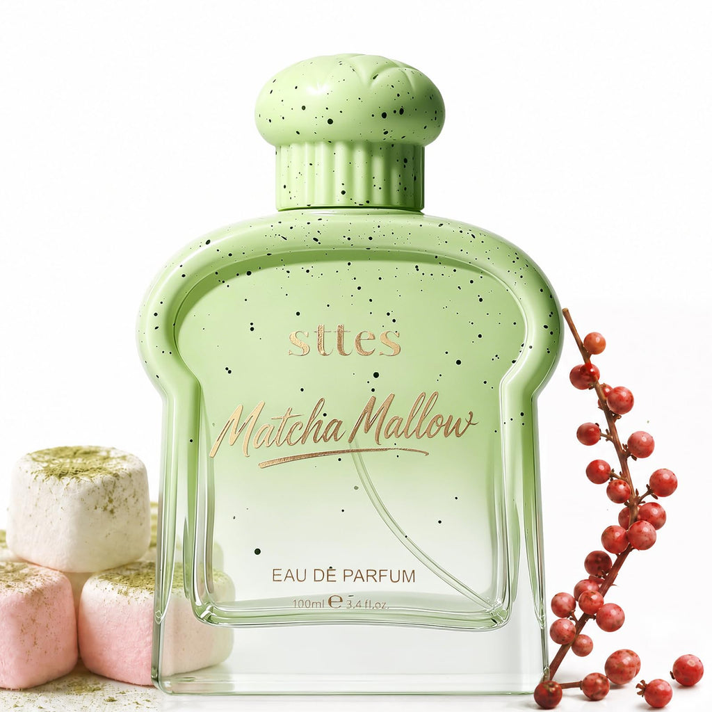 Perfume Matcha Mallow Eau de Parfum, Long Lasting Women's Perfume with Sweet Matcha Marshmallow Pink Pepper Vanilla & Musk Scent, Gourmand Fragrance Gift for Women, 100ml / 3.4 Fl Oz