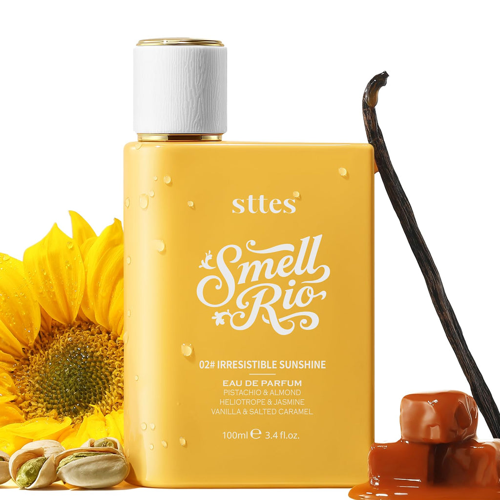 Perfume 02# Irresistible Sunshine for Women - Pistachio, Vanilla & Salted Caramel Eau de Perfume 100ml (3.4fl oz) Sweet Gourmand Caramel Vanilla Fragrance (Evolution of 602)